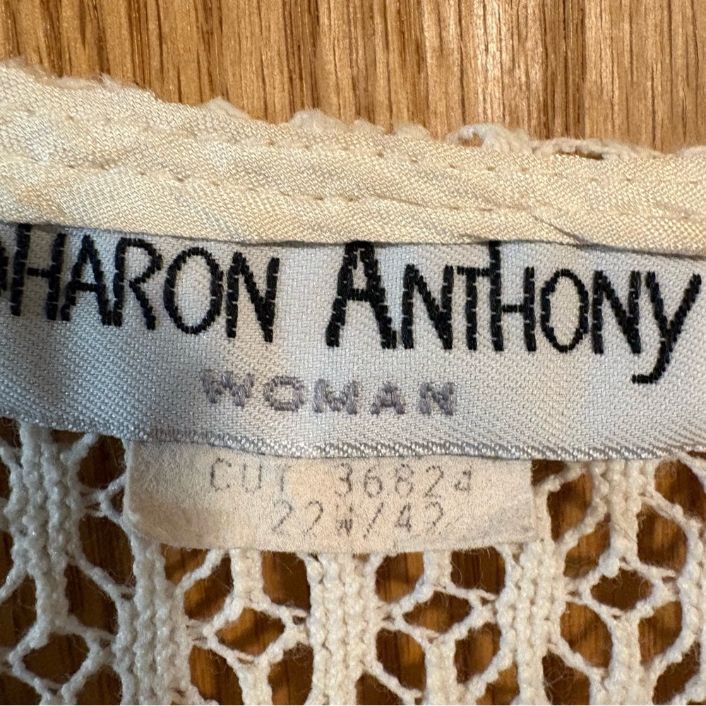 Vtg Sharon Anthony Crochet Fringe Top Women’s 22W 42 BOHO Beachwear Hippie USA - Picture 5 of 5